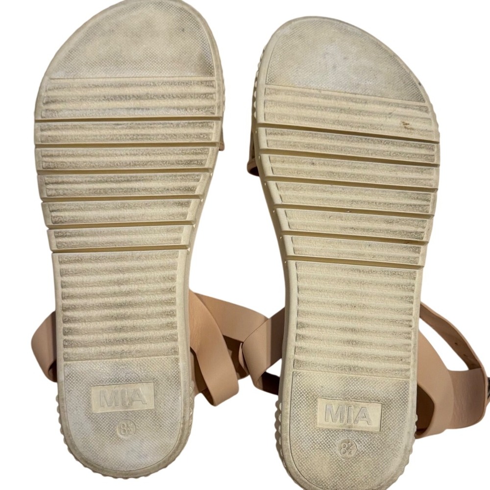 MIA Lunna Nude Clear Strap Platform Sandals Women 8.5 Flatform Lug Sole MH0091LU - Picture 8 of 10
